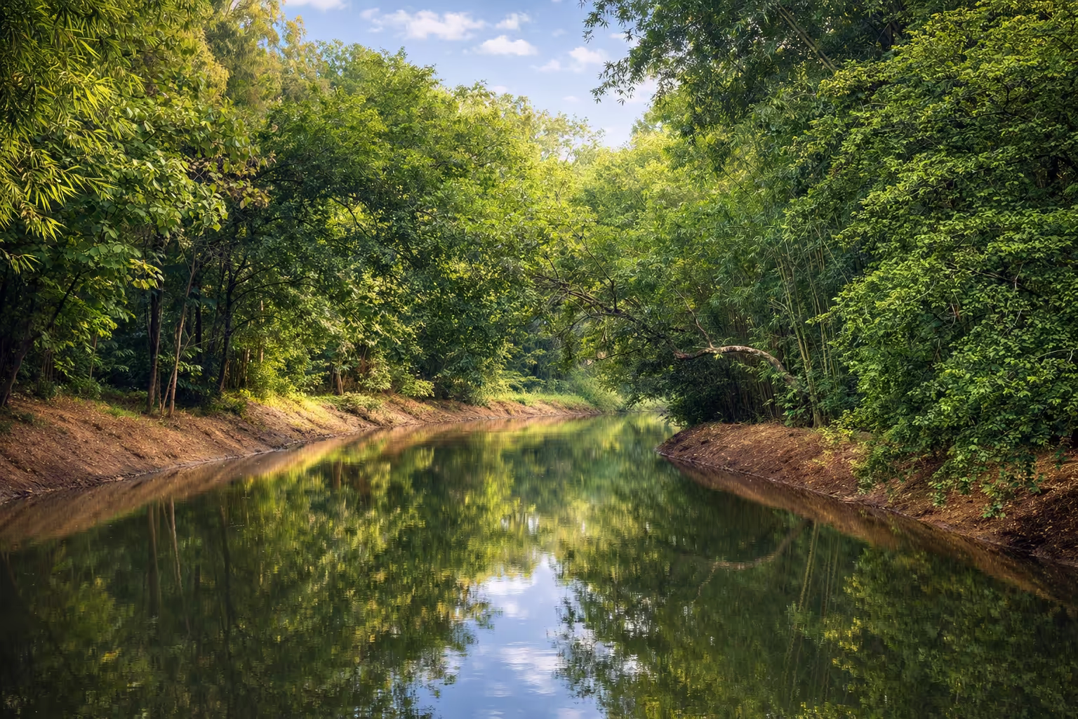 Green Lakes farmland with water stream