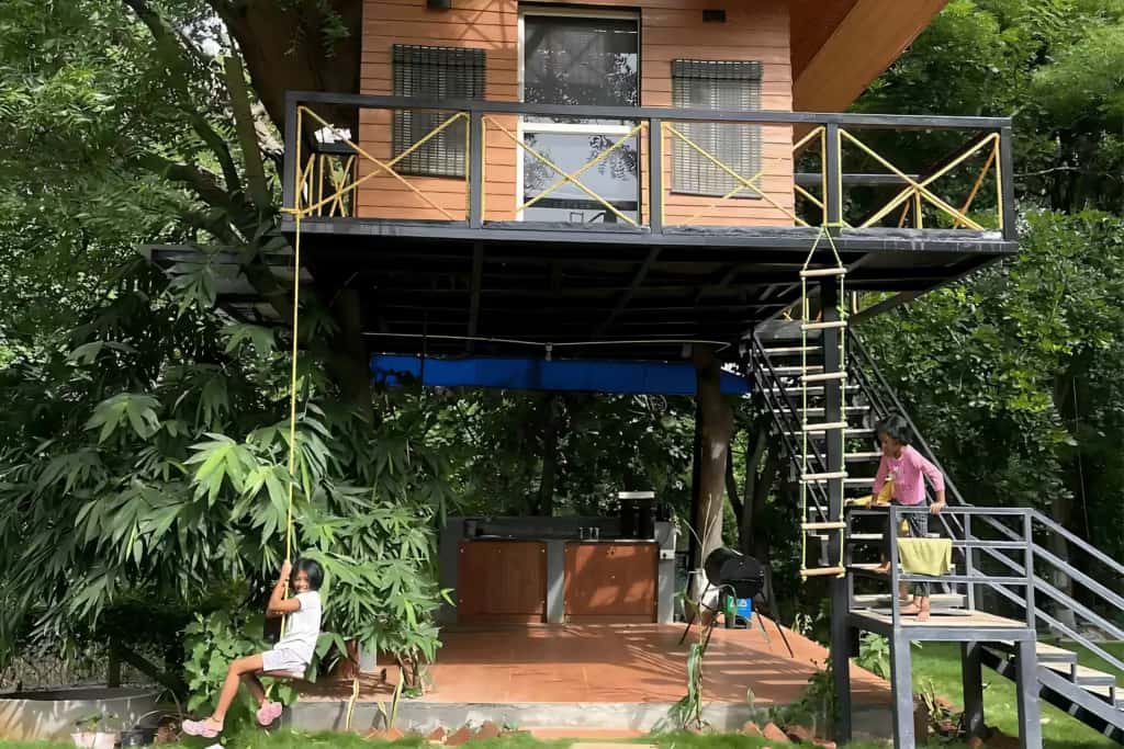 Unique tree house architecture at Green Lakes