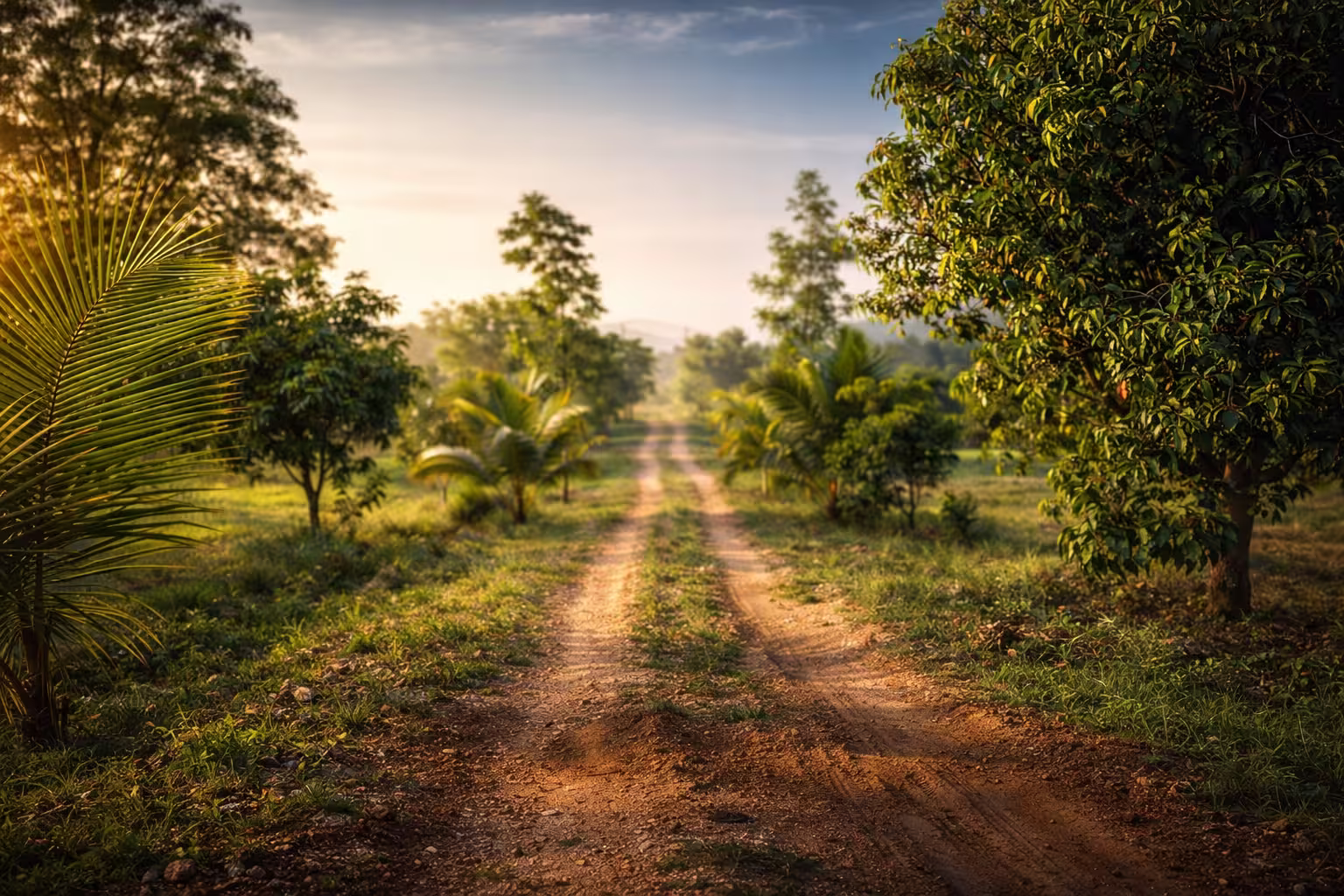 Lush green managed farmland at Green Lakes